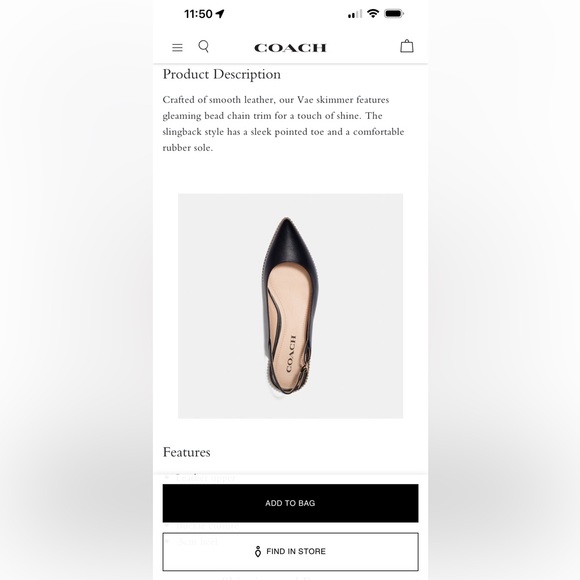 Coach Vae Leather Skimmer - Picture 9 of 11